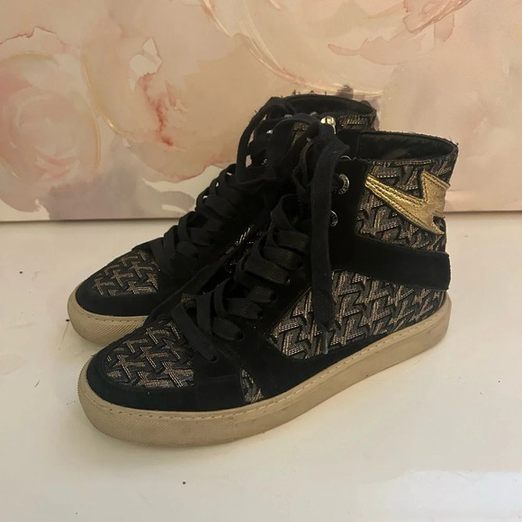 ZADIG & VOLTAIRE ZV1747 High Flash Metal Sneakers - Picture 4 of 11